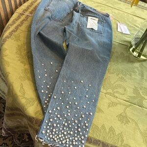 Blue Embellished Jeans